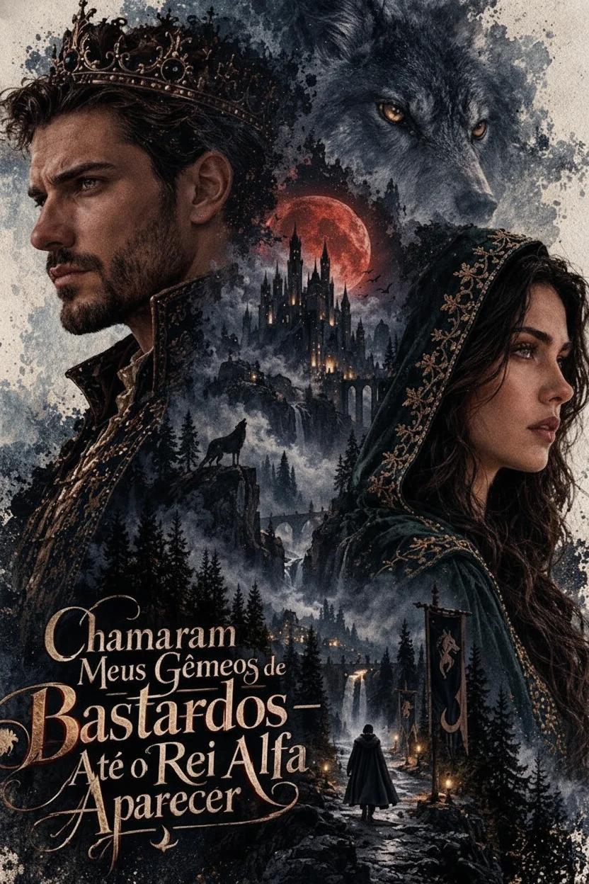 Capa de Chamaram Meus Gêmeos de Bastardos – Até o Rei Alfa Aparecer